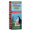 Box of soothing herbal salve with fast-absorbing formula for pain relief and cough suppression, featuring natural ingredients and vibrant mountain and mint plant graphics, ideal for Health & Wellness.
