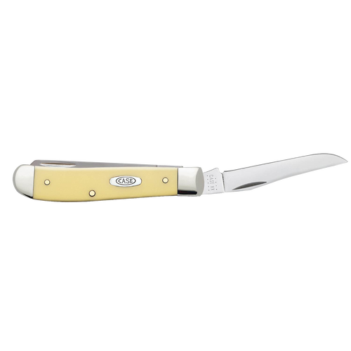 Small pocket knife with a jigged brown synthetic handle and a surgical stainless steel clip blade, a durable collectible tool from USA Made knife collections including Farm, Garden & Tool and Hand Tools and Hardware.