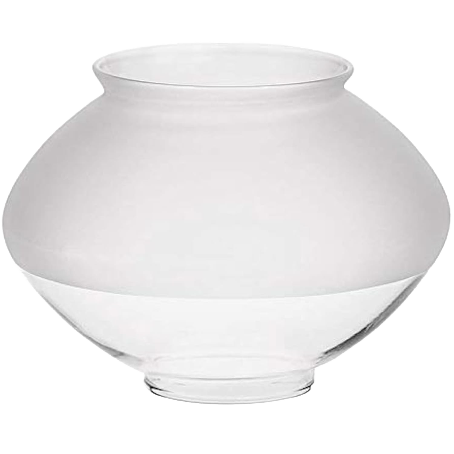 Clear Pyrex replacement globe designed for gas lights, featuring a rounded shape with wider middle and narrow opening, ideal for Lamps & Lighting, Gas Lights, and Best Sellers collections.