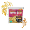 Package of sweet and salty kettle corn popping mix with raw popcorn kernels and popped corn, ideal for Kitchen & Food, Popcorn, Best Sellers, and Promo Eligible collections.
