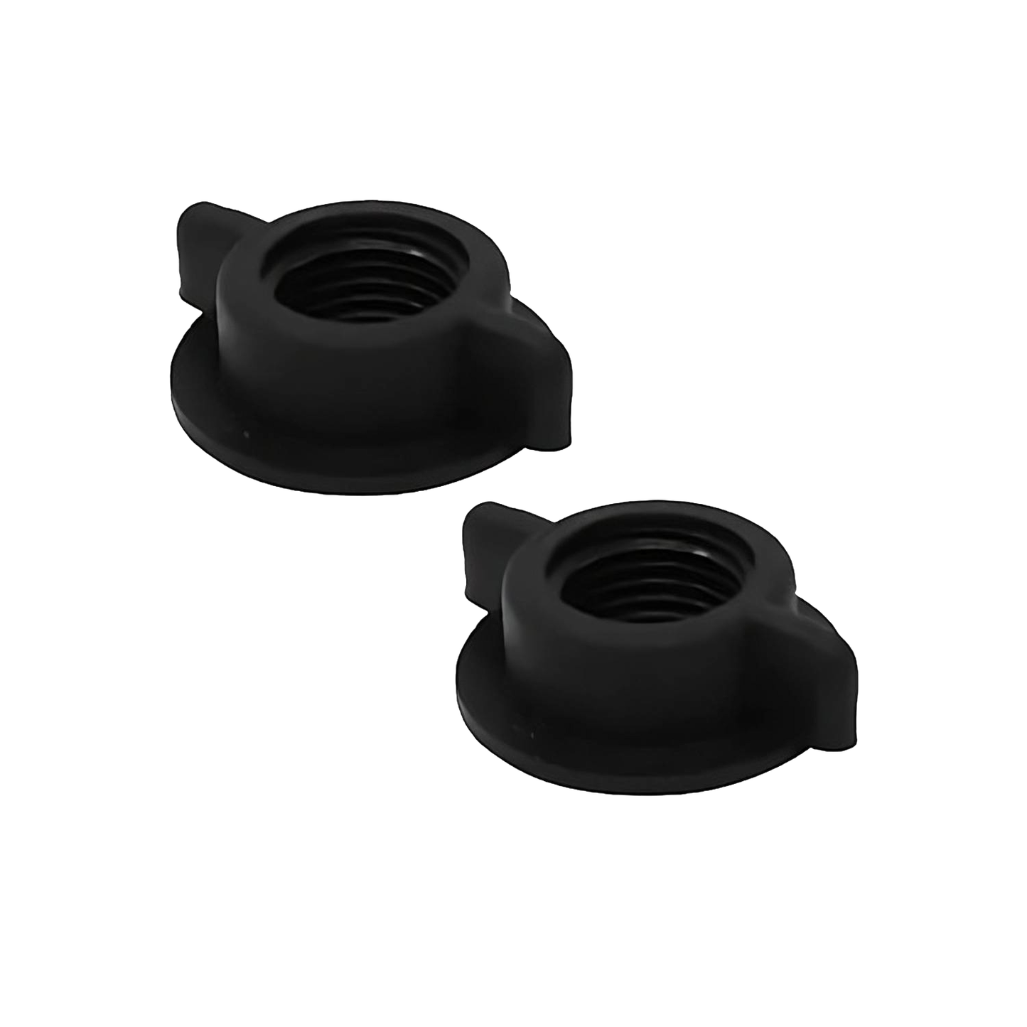 Unique handcrafted black plastic replacement nuts for gravity water filter taps, designed for durability and compatibility in Appliances, Emergency Supplies, and Water Treatment collections.