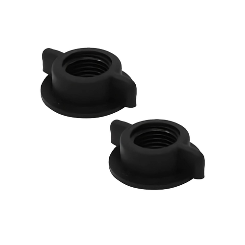 Unique handcrafted black plastic replacement nuts for gravity water filter taps, designed for durability and compatibility in Appliances, Emergency Supplies, and Water Treatment collections.