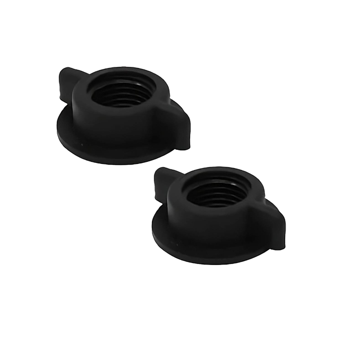 Unique handcrafted black plastic replacement nuts for gravity water filter taps, designed for durability and compatibility in Appliances, Emergency Supplies, and Water Treatment collections.