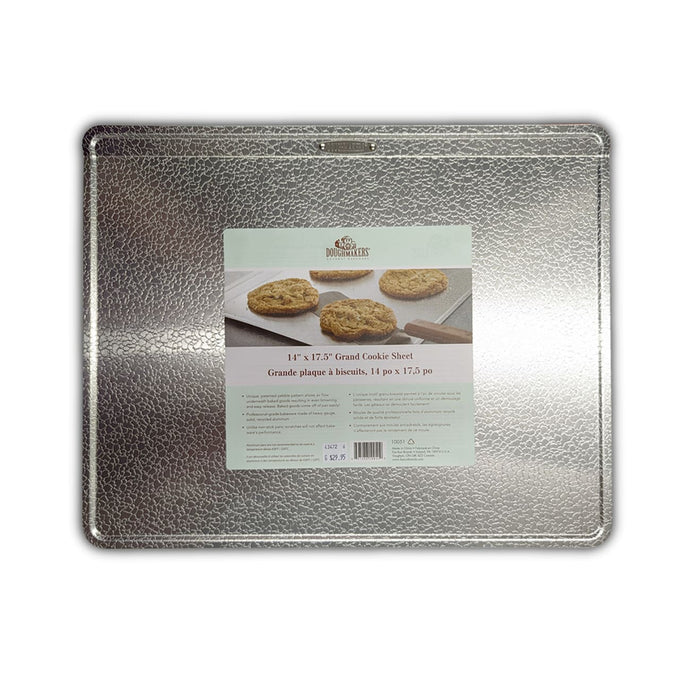 Heavy-gauge recycled aluminum baking sheet with unique pebble-textured surface for even browning and easy cookie release, ideal for Kitchen & Food, Cookware, Baking Supplies, Pots and Pans, Best Sellers, and Promo Eligible collections.