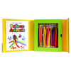 Open kit showcasing colorful balloon twisting supplies including an orange hand pump and assorted long balloons alongside an instructional booklet for creative play in children's toys and arts and crafts collections.