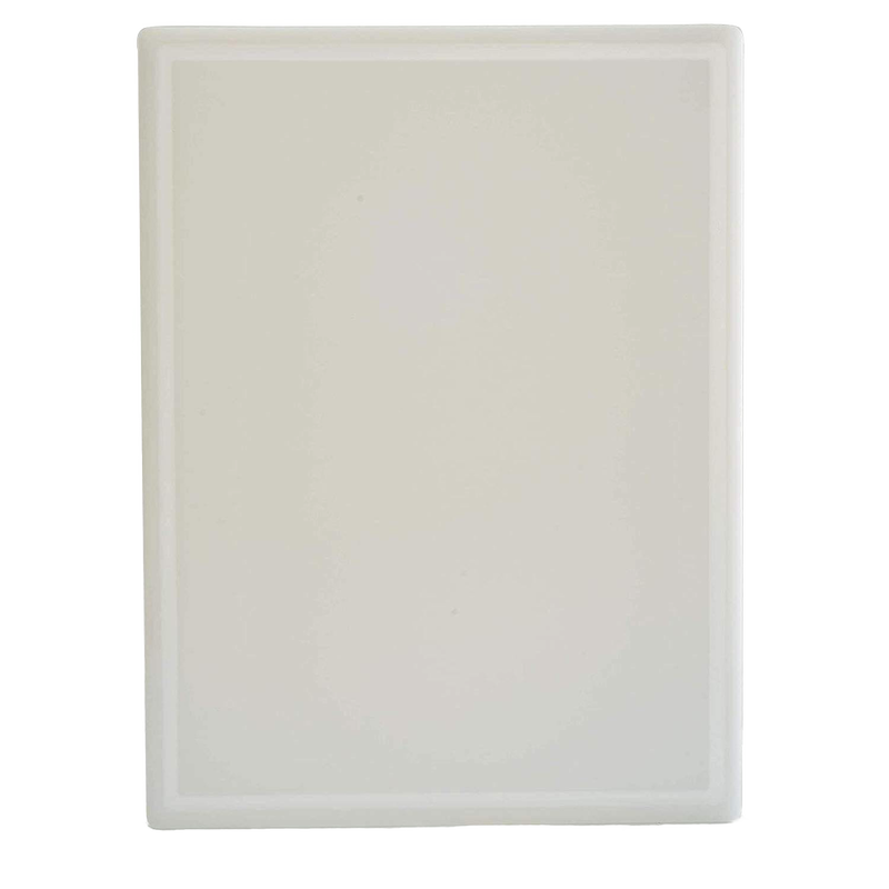 Large, sturdy polyethylene cutting board with grooved edges to contain messes, handcrafted for durability and easy food prep, featured in Kitchen & Food and Food Prep collections.