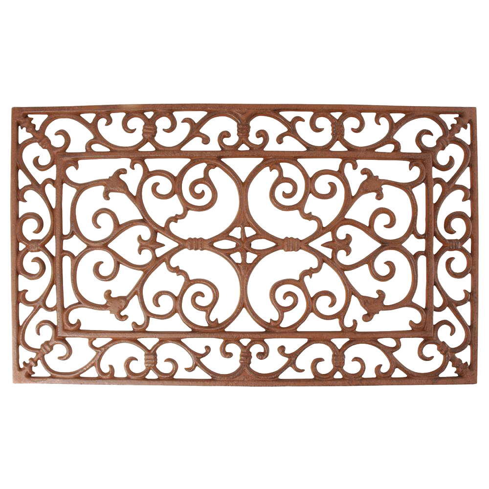 Handcrafted cast iron rectangular doormat featuring an intricate Victorian scroll design, perfect for adding timeless elegance to entryways in Home & Decor and Best Sellers collections.
