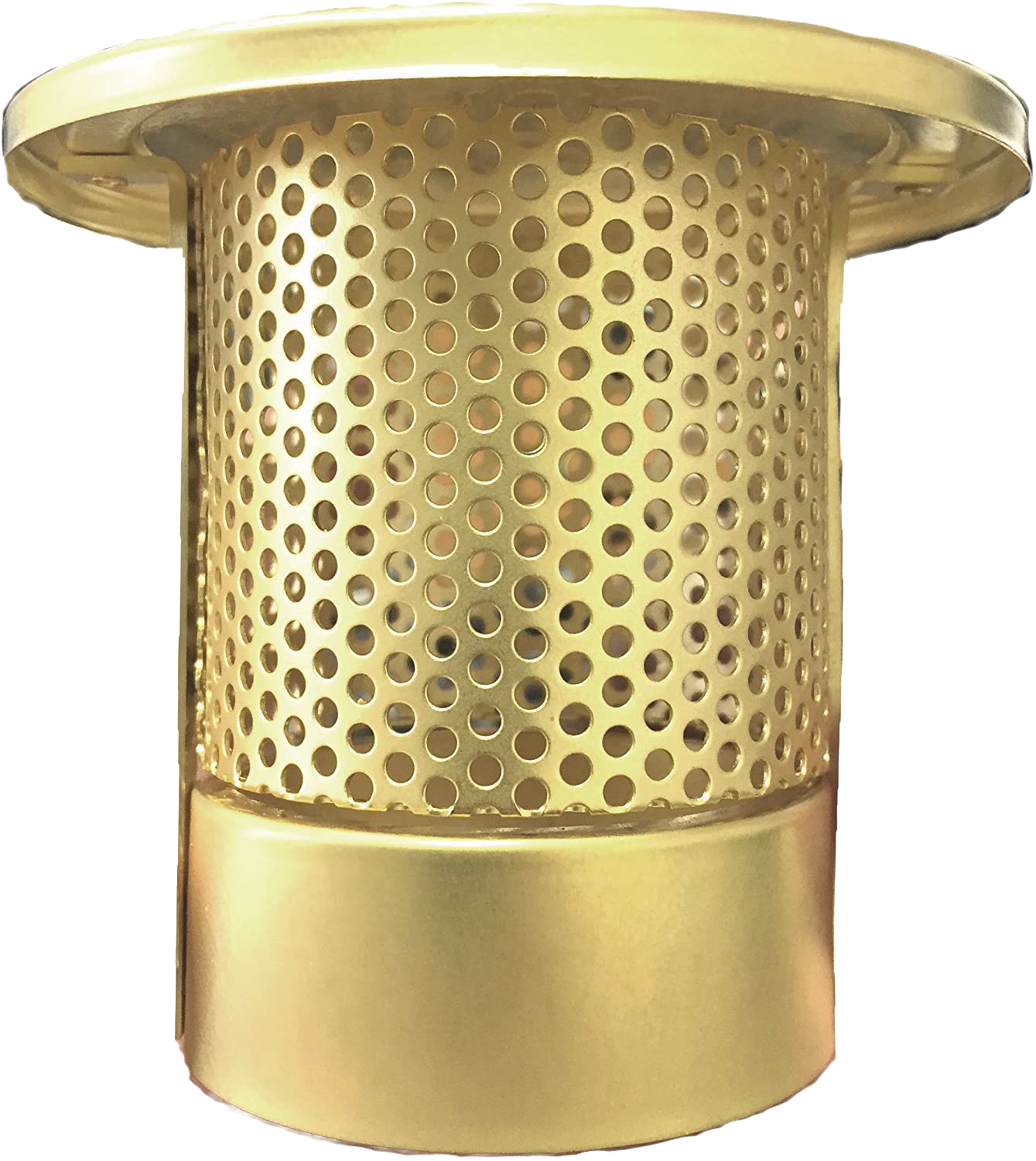 Brass-colored metal heatshield with perforated cylindrical body and flat top, designed for lamps, fitting into Lamps & Lighting, Parts and Accessories, Wicks and Mantles, and Best Sellers collections.