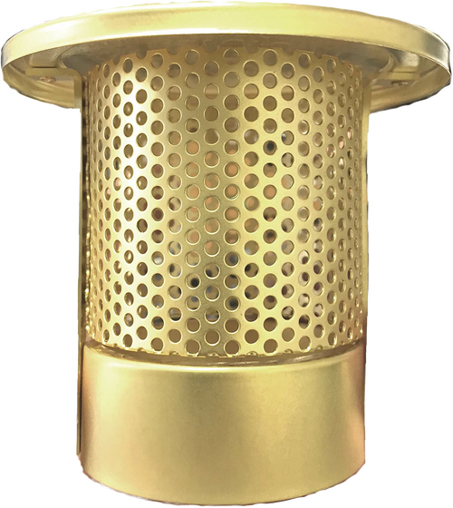 Brass-colored metal heatshield with perforated cylindrical body and flat top, designed for lamps, fitting into Lamps & Lighting, Parts and Accessories, Wicks and Mantles, and Best Sellers collections.