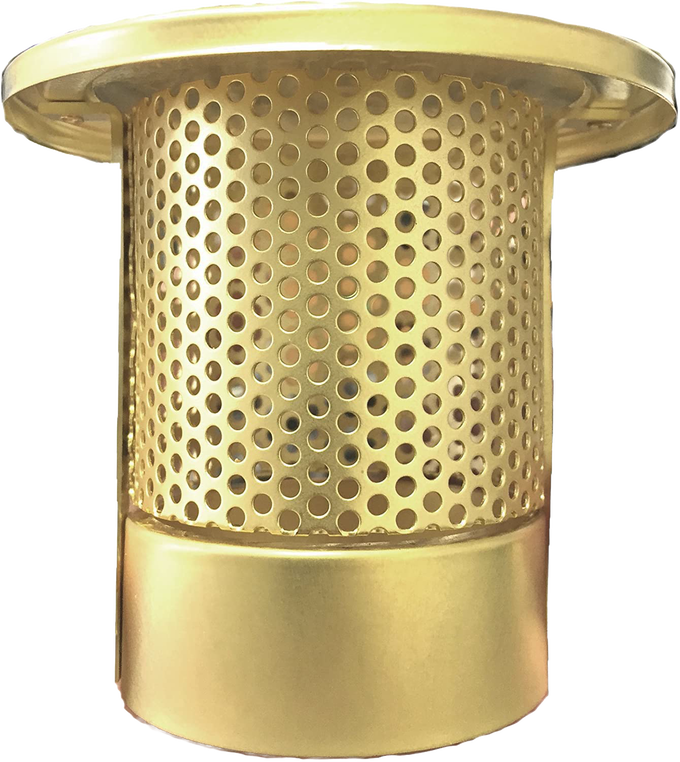 Brass-colored metal heatshield with perforated cylindrical body and flat top, designed for lamps, fitting into Lamps & Lighting, Parts and Accessories, Wicks and Mantles, and Best Sellers collections.