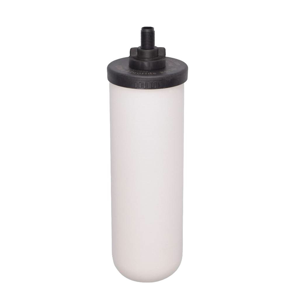 Ultra fluoride ceramic water filter element with black threaded cap, designed for gravity filtration systems, ideal for Farm, Garden & Tool, Appliances, Emergency Supplies, and Water Treatment collections.