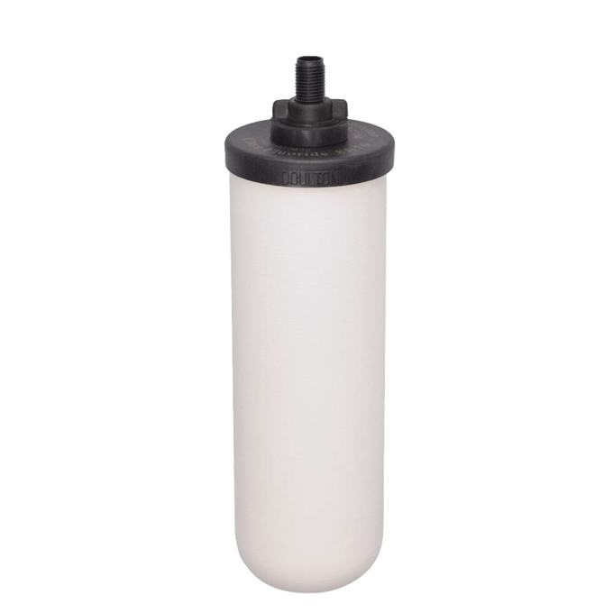 Ultra fluoride ceramic water filter element with black threaded cap, designed for gravity filtration systems, ideal for Farm, Garden & Tool, Appliances, Emergency Supplies, and Water Treatment collections.