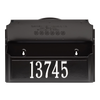 Black and white handcrafted wall mount mailbox with bold house number, designed to enhance curb appeal, featured in Home & Decor, Mailboxes and Address Signs, USA Made, and Best Sellers collections.