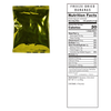 Sealed metallic gold pouch of freeze-dried bananas alongside a detailed nutrition facts label, suitable for emergency supplies, pantry, kitchen, and USA made food collections.