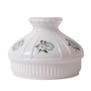 Handcrafted white glass oil lamp shade featuring delicate blue dogwood flower patterns, designed for lamps and lighting with a vintage-inspired style, part of best sellers and promo eligible collections.