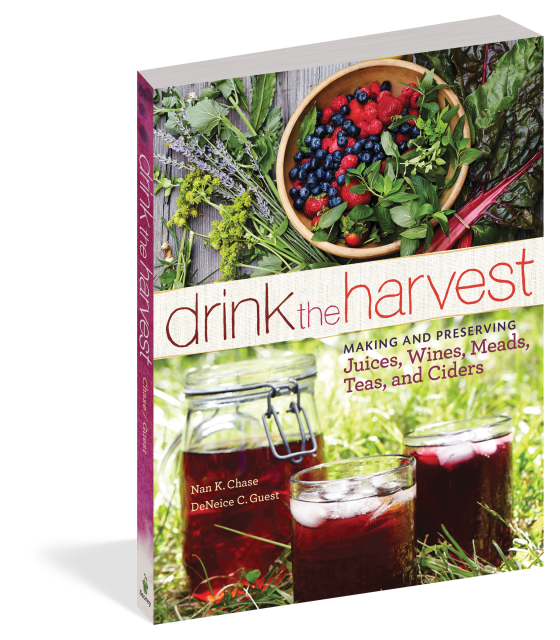 Book cover showing fresh garden herbs and mixed berries in a wooden bowl above jars and glasses of homemade red beverages, perfect for Toys, Books & Games, Canning and Preserving Books, and Home and Garden How-To Books collections.