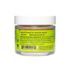 Clear jar of handcrafted tooth powder with white lid showing label that highlights a gentle, mint-free formula with warming essential oils, made in USA, suitable for health remedies, grooming, and wellness collections.
