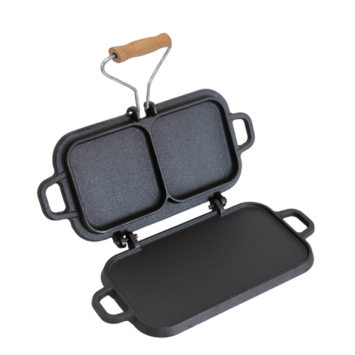 Lehman's Kitchen Compact Cast Iron Flip Griddle & Sandwich Press