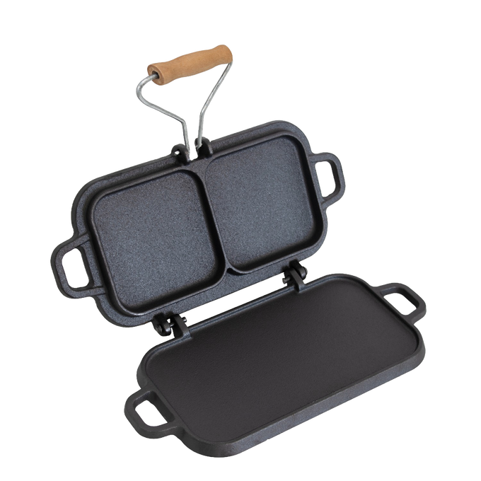 Lehman's Kitchen Compact Cast Iron Flip Griddle & Sandwich Press