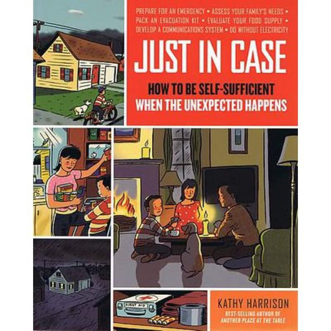 Cover of an emergency preparedness handbook featuring retro-style illustrations of family scenes during a power outage, part of Toys, Books & Games, Books, Heritage and Lifestyle Books, and Best Sellers collections.