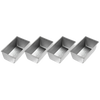 Set of four commercial-grade mini loaf pans with Americoat finish for even baking and quick release, handcrafted in the USA, featured in Kitchen & Food and Baking Supplies collections.