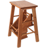 Handcrafted solid oak step stool with sturdy angled legs and smooth lacquered finish, ideal for indoor furniture, Home & Decor, USA Made, Amish Made, and Best Sellers collections.
