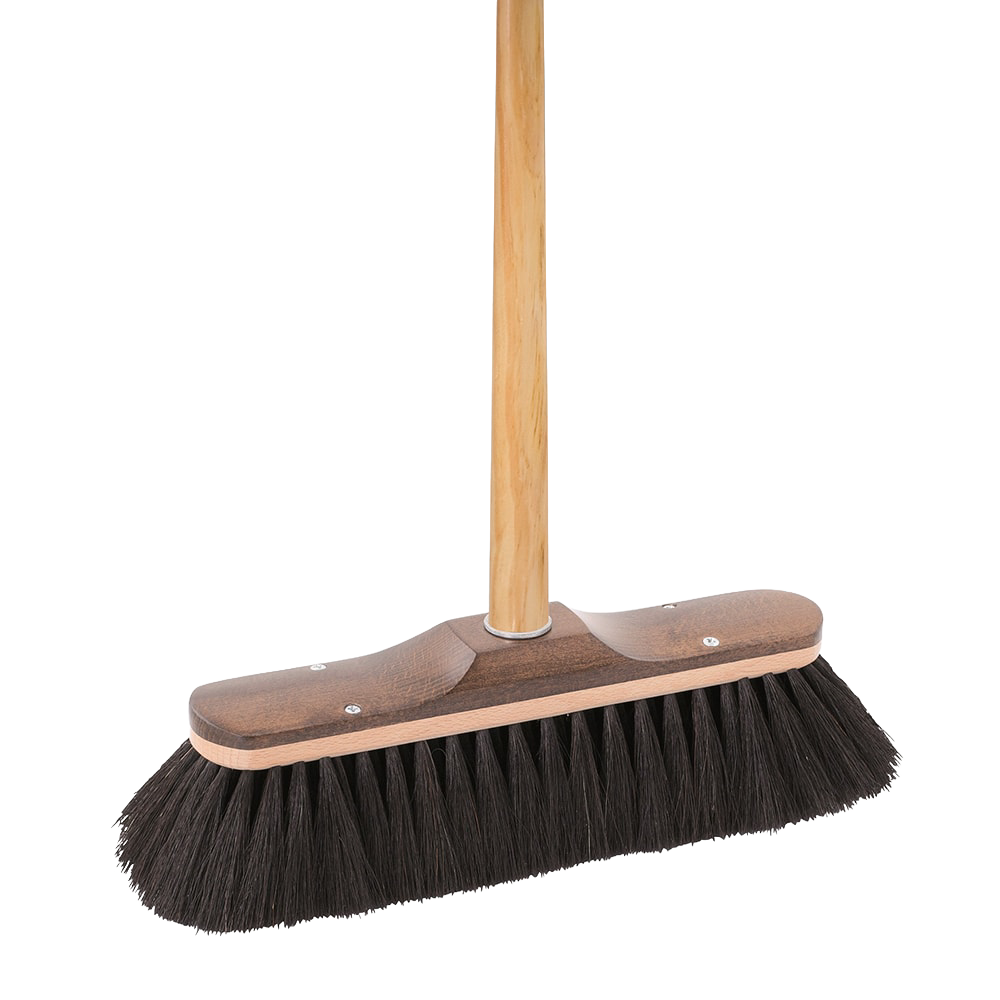 Handcrafted broom with soft horsehair bristles and a wooden handle, ideal for capturing fine dust indoors and outdoors, featured in Home & Decor, Household Cleaning, and Best Sellers collections.