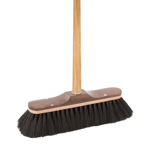 Handcrafted broom with soft horsehair bristles and a wooden handle, ideal for capturing fine dust indoors and outdoors, featured in Home & Decor, Household Cleaning, and Best Sellers collections.