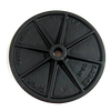 Handcrafted cast metal pressing disc made in USA with reinforced spoke design, ideal for Kitchen & Food, Specialty Equipment, Butchering Supplies, USA Made, Best Sellers, and Promo Eligible collections.