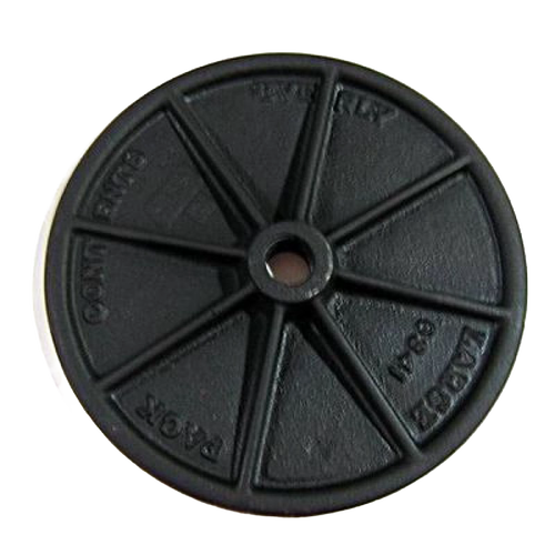 Handcrafted cast metal pressing disc made in USA with reinforced spoke design, ideal for Kitchen & Food, Specialty Equipment, Butchering Supplies, USA Made, Best Sellers, and Promo Eligible collections.