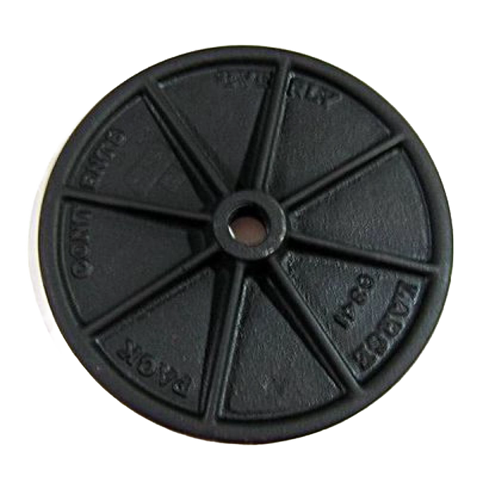 Handcrafted cast metal pressing disc made in USA with reinforced spoke design, ideal for Kitchen & Food, Specialty Equipment, Butchering Supplies, USA Made, Best Sellers, and Promo Eligible collections.