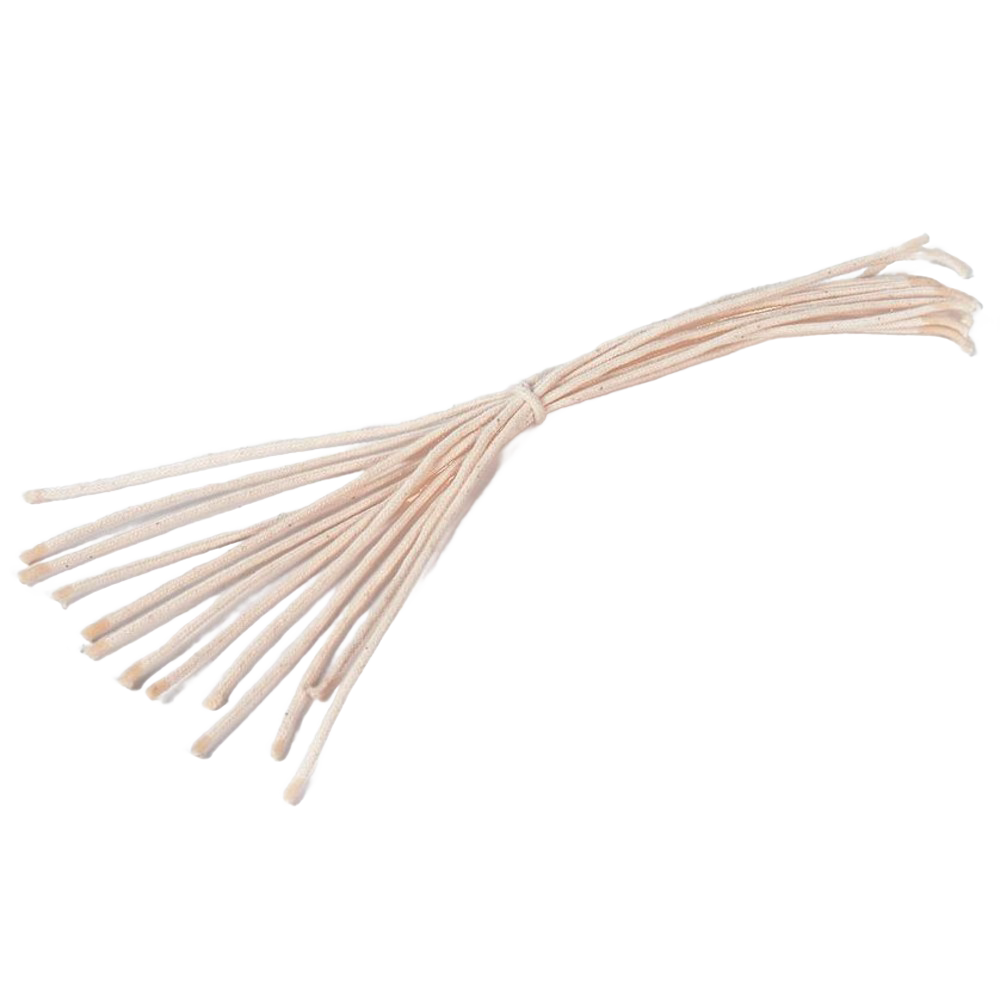 Bundle of braided cotton round wicks made in USA for olive oil lamps, ideal for Lamps & Lighting, Oil Lamps, Olive Oil Lamps, Parts and Accessories, Wicks and Mantles collections.