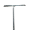 Galvanized steel outdoor T-post clothes dryer with crossbar featuring evenly spaced holes for hanging clotheslines, designed for durable laundry drying in Home & Decor and Laundry Supplies collections.