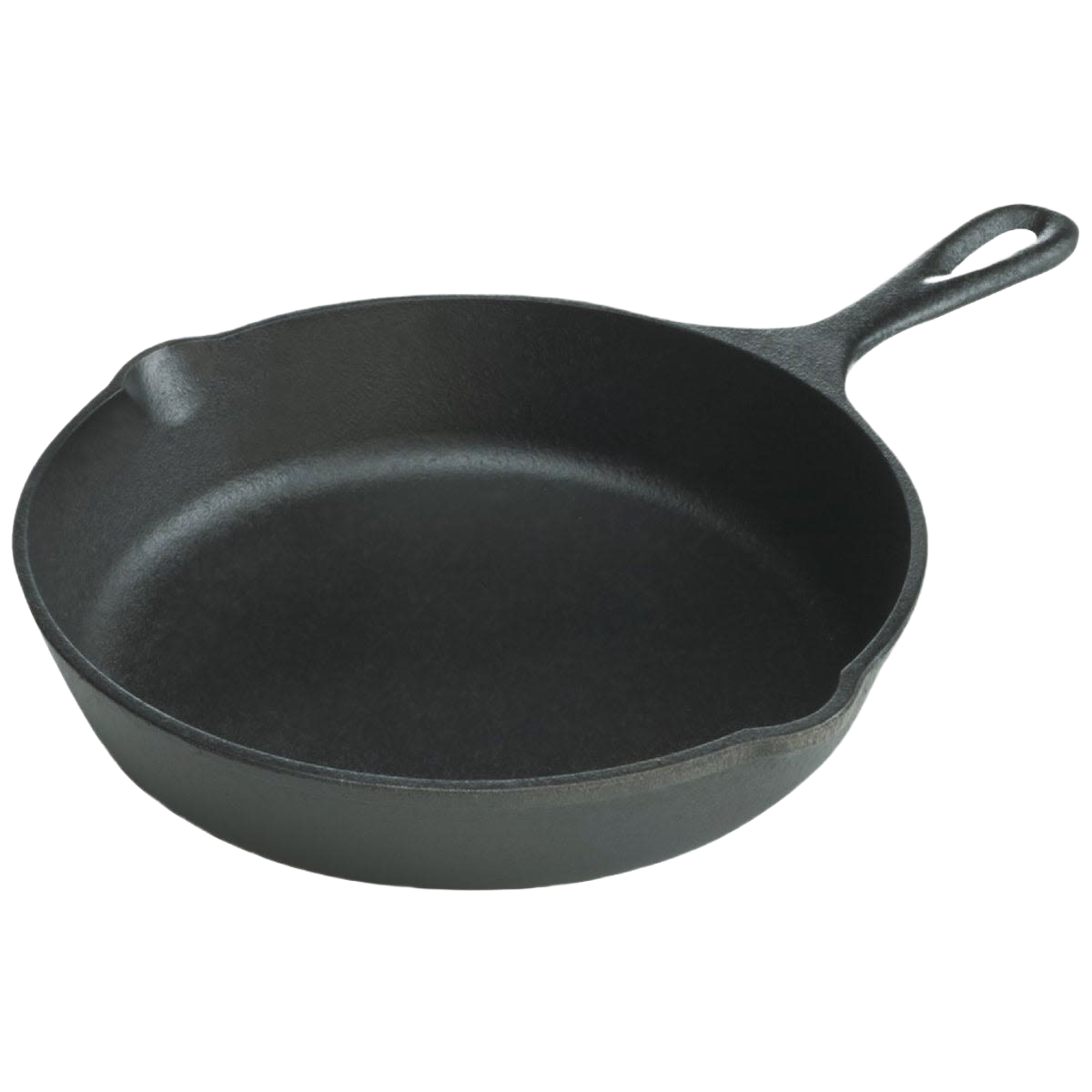 Black pre-seasoned cast iron skillet with a classic design and a sturdy handle, known for superior heat retention and durability in Kitchen & Food, Cookware, Cast Iron, Best Sellers, and Promo Eligible collections.