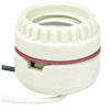 Handcrafted ceramic electric socket unit with wired connectors designed for electric conversion in lamps and lighting, ideal for emergency supplies and parts accessories.