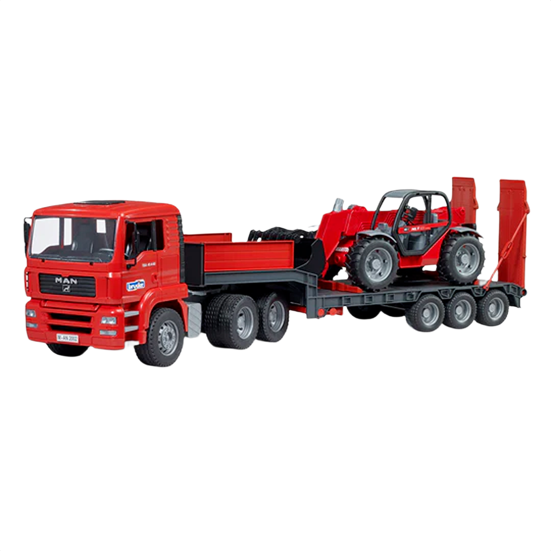 Bruder Toys MAN TGA Low Loader with Manitou Telehandler