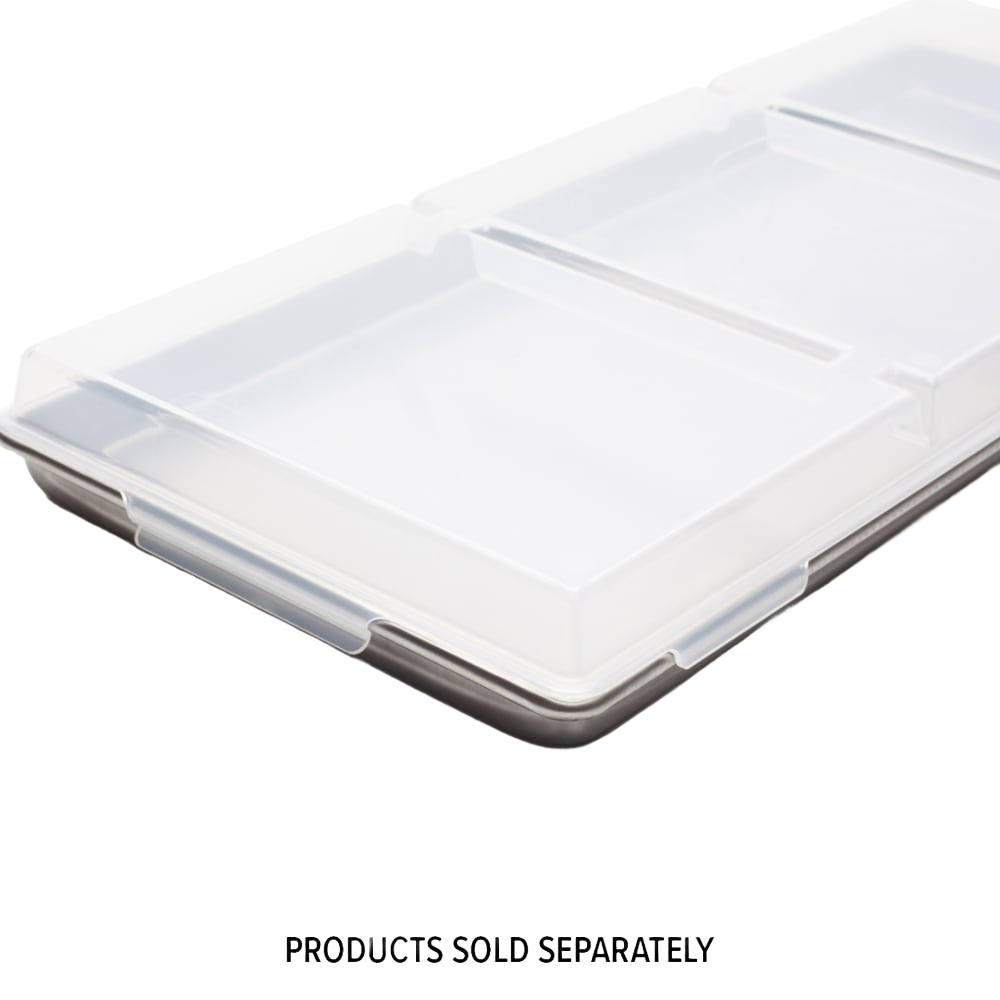 Clear plastic lids designed to snap securely onto freeze dryer trays for covering and stacking food, featured in Kitchen & Food, Food Preservation, Drying, Best Sellers, and Promo Eligible collections.
