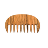 Handcrafted olivewood comb with extra-wide teeth designed for gentle detangling of thick, curly hair, naturally anti-static and durable, featured in Health & Wellness and Grooming collections.