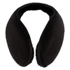 Black insulated ear warmers featuring soft fleece and faux fur lining, designed for adults to provide thermal comfort on cold days, suitable for Health & Wellness and Clothing collections.