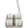 Heavy-duty steel appliance rollers with white plastic wheels, adjustable to fit a range of appliance widths, designed to support up to 1200 lbs and ease moving refrigerators and stoves in Home & Decor and Appliances collections.
