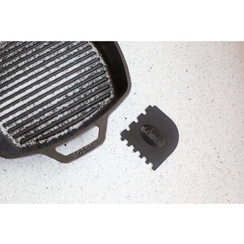 Set of two durable polycarbonate pan scrapers, designed for easy cleanup of cast iron and grill pans, featured in Kitchen & Food, Cookware, Cast Iron, Best Sellers, and Promo Eligible collections.