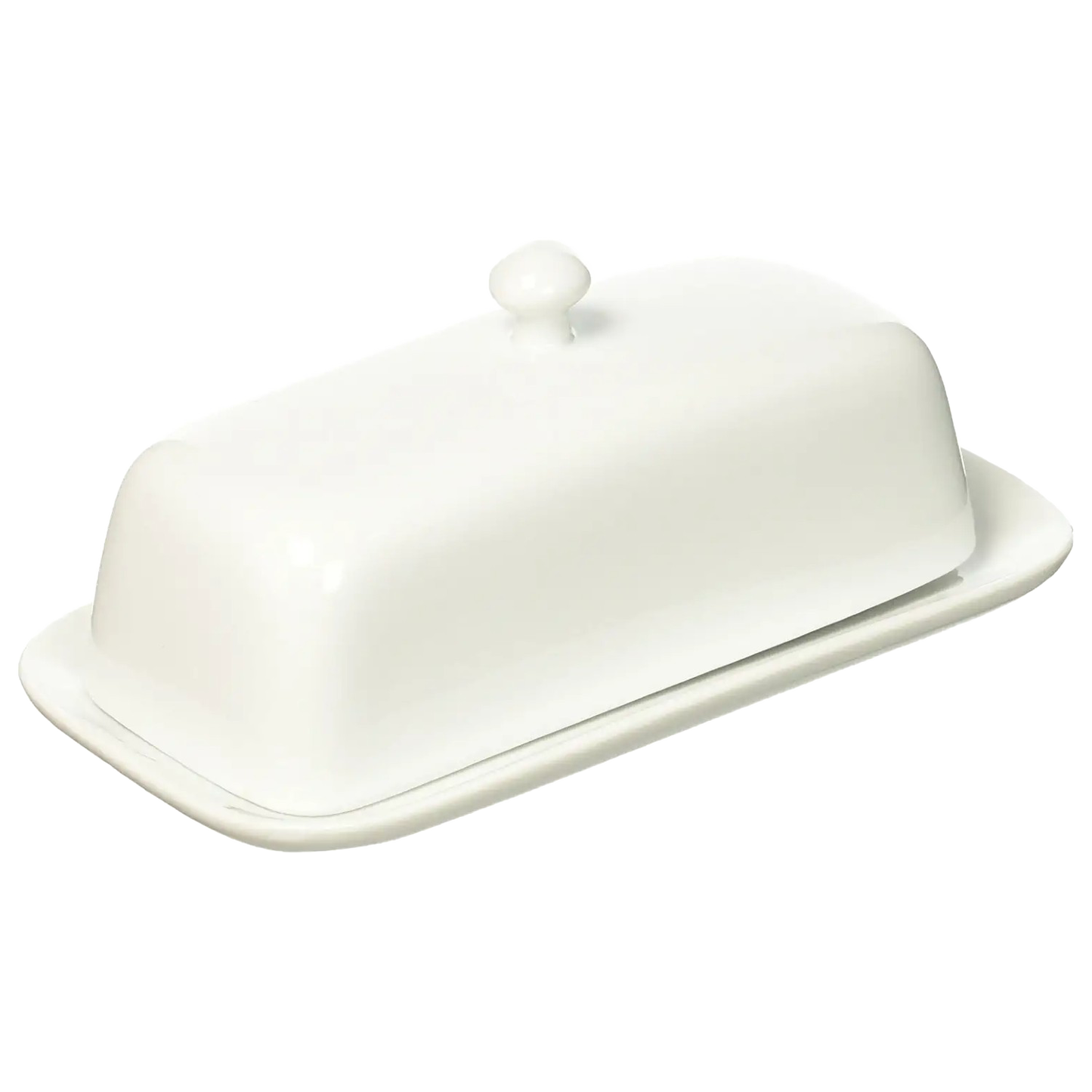 Classic white porcelain butter dish with a knob, handcrafted and suitable for everyday use, featured in Kitchen & Food, Specialty Equipment, Making Butter, Storage and Serving, Best Sellers, and Promo Eligible collections.