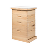 Handcrafted Amish-made 10-frame beehive kit with multiple wooden boxes stacked and a metal telescoping cover, ideal for farm, garden, and beekeeping supplies.