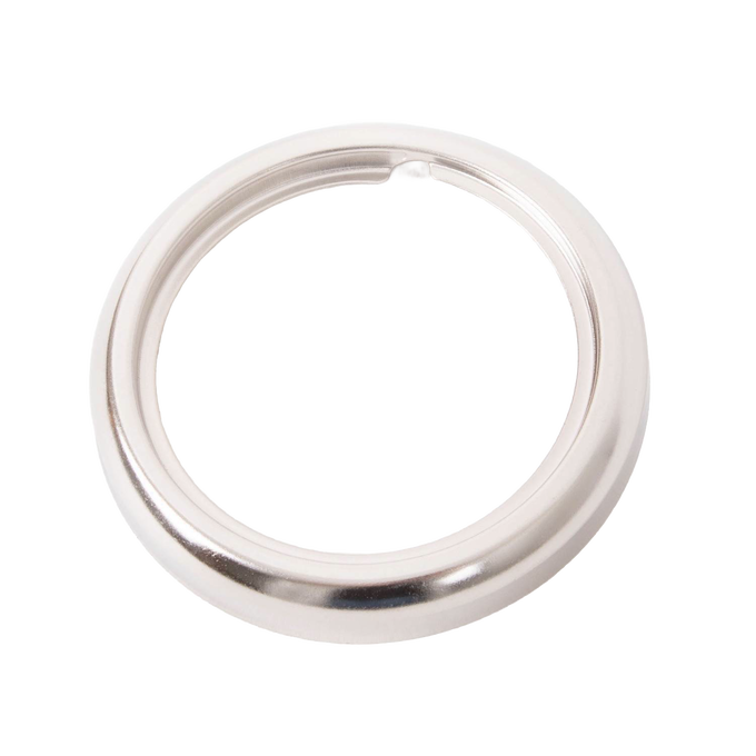 Nickel-plated burner collar with thread ring design, 2-5/8 inch diameter, crafted for most glass lamp fonts, featured in Lamps & Lighting, Parts and Accessories, Lamp Burners and Collars, Best Sellers, and Promo Eligible collections.
