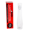 Clear glass Aladdin chimney with logo displayed next to bright red box featuring product details, ideal for Lamps & Lighting, Parts and Accessories, Chimneys and Globes, Best Sellers, and Promo Eligible collections.