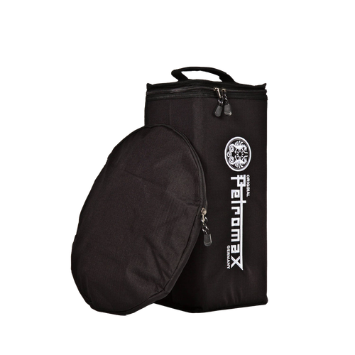 Durable black ripstop fiber transport bag with padded and reinforced walls, designed for secure storage of lamps and reflectors, ideal for camping and outdoor use.
