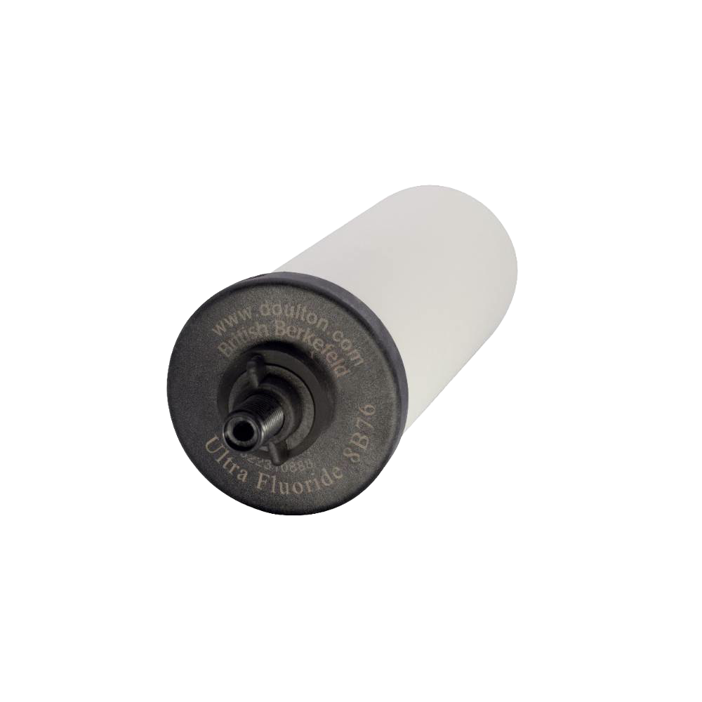 Handcrafted Ultra Fluoride ceramic water filter element with black plastic top, designed for gravity filtration in Farm, Garden & Tool, Appliances, and Emergency Supplies collections.