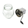 Vintage-style nut grinder with glass jar featuring measurement lines and a stainless steel hand-crank mechanism, ideal for Kitchen & Food, Food Prep, and Best Sellers collections.