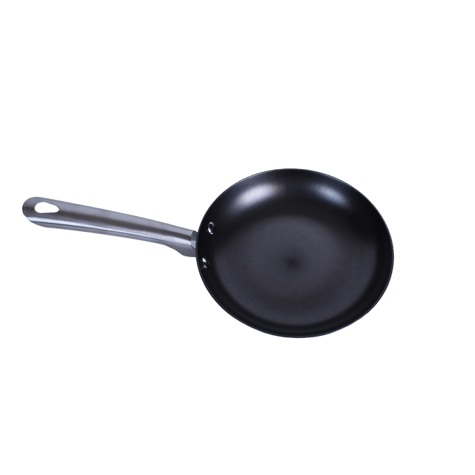 Handcrafted nitrogen hardened cast iron skillet with a smooth stainless steel handle, designed for Kitchen & Food, Cookware, Cast Iron, Best Sellers, Promo Eligible, and Sale collections.