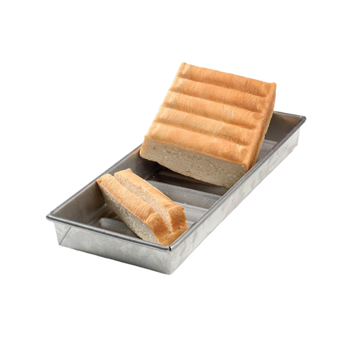 Thick aluminized steel pan designed for baking ten soft, golden New England-style hot dog buns simultaneously, perfect for Kitchen & Food and Baking Supplies collections.
